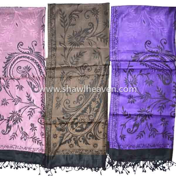 Shiny viscose giant paisley indian stole